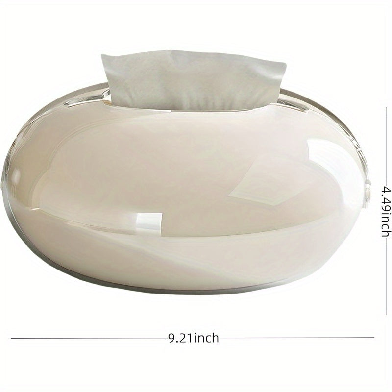 Modern Square Tissue Box Cover Holder - Large Capacity Bathroom, Kitchen, Office Organizer with Magnetic Opening - Beige/ white - Compatible with Standard Tissues - Ideal Housewarming or Wedding Gift - Non-Toxic & Easy-Clean Surface