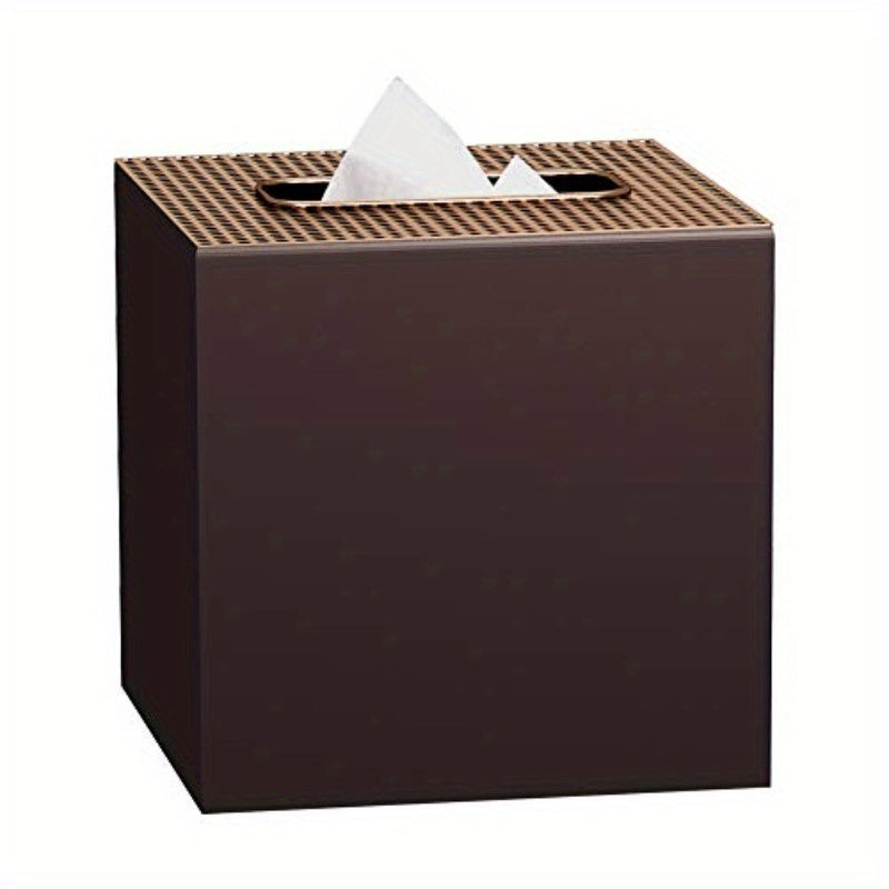 Selma Orb Boutique Tissue Box Cover Set Stainless Steel Square Facial Tissue Box Holder for Bathroom Vanity CountertopsBedroom DressersCopper orb Finish Medium