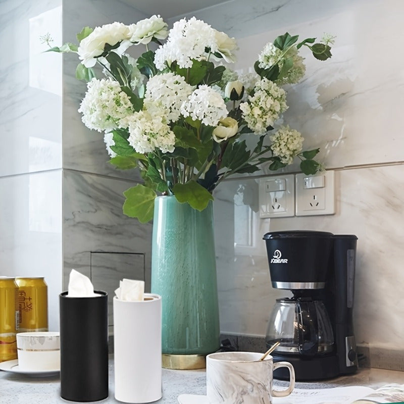 2pcs Cylinder Tissue Box Organizer - Space-Saving Car & Home Napkin Holder, Sturdy Construction, Minimalist Black design for Vehicles, Offices, Living Rooms - Easy Access Tissue Dispenser, Office Supplies, Modern Decor, Durable Construction, Office