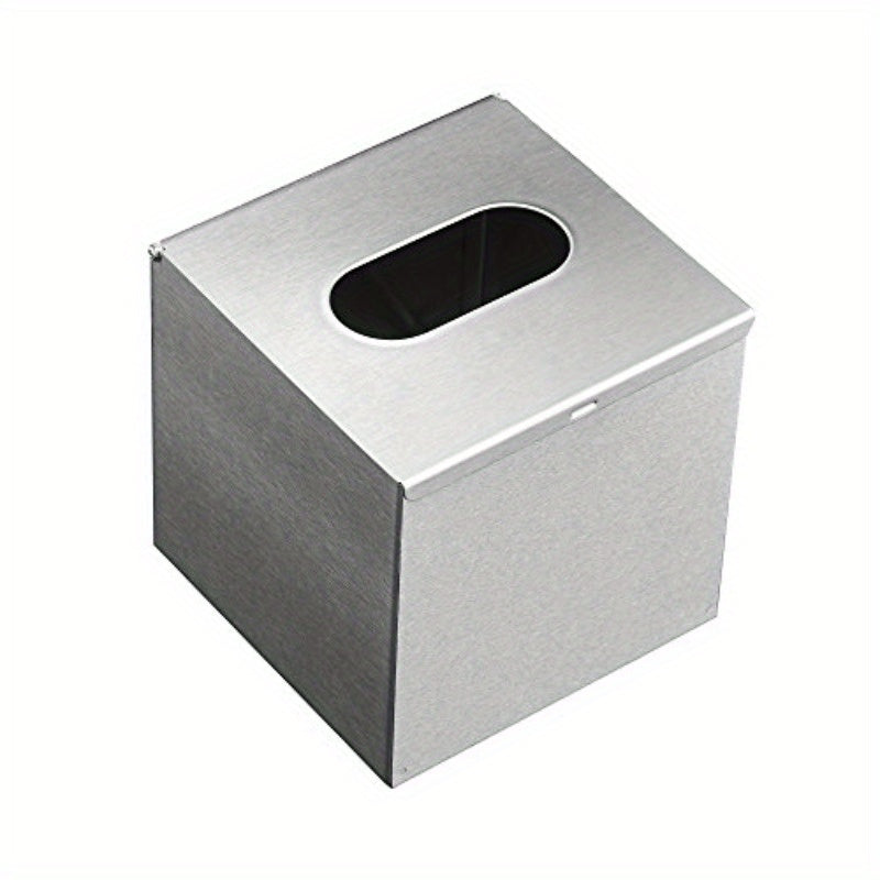 Square Tissue Box Cover Tissue Box Holder Napkin Holder Tissue Cube Box Decorative Holder for Bathroom Bedroom Office Dresser Nightstand Desk Tabletop 5X 5 X 5Stainless Steel Brushed Nickel