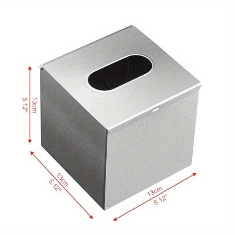 Square Tissue Box Cover Tissue Box Holder Napkin Holder Tissue Cube Box Decorative Holder for Bathroom Bedroom Office Dresser Nightstand Desk Tabletop 5X 5 X 5Stainless Steel Brushed Nickel