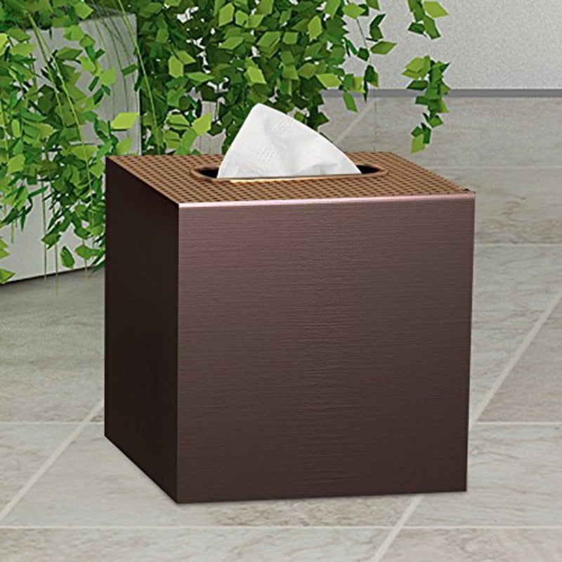 Selma Orb Boutique Tissue Box Cover Set Stainless Steel Square Facial Tissue Box Holder for Bathroom Vanity CountertopsBedroom DressersCopper orb Finish Medium