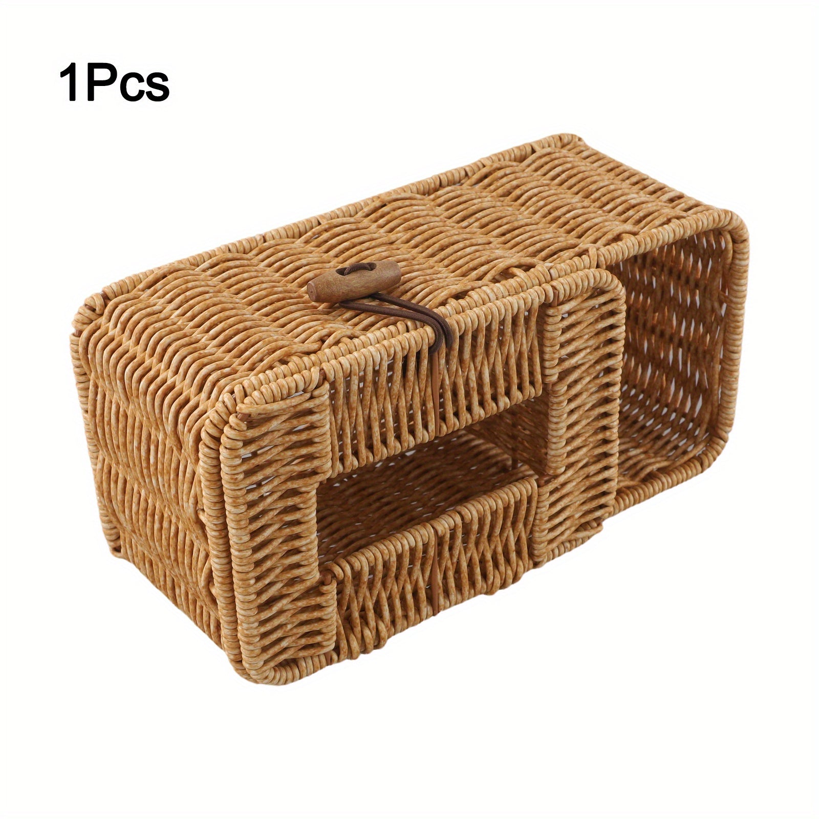 Handwoven Rattan Tissue Box Holder - Rustic Animal-Shaped Design with Brushed Finish, Natural Wicker Material for Bathroom & Kitchen Decor, Decorative Holder | Rustic Decor | Woven Rattan, Bathroom Decor And Accessories