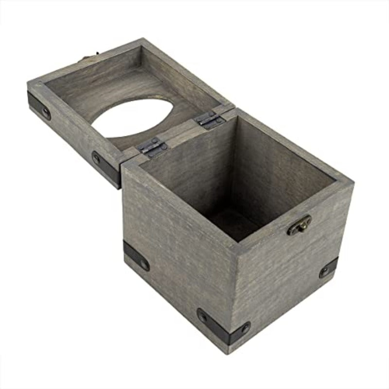 1pc Solid Mango Wood Tissue Box Holder with Lid - Modern Rustic Grey Washed Finish, Spacious Square Design with Black Legs & Hinges, Fits Bathroom Vanity, Nightstand, Desk - Durable & Sturdy Storage Cabinet for Tissues, Napkins, Facial Tissues - Fits Most