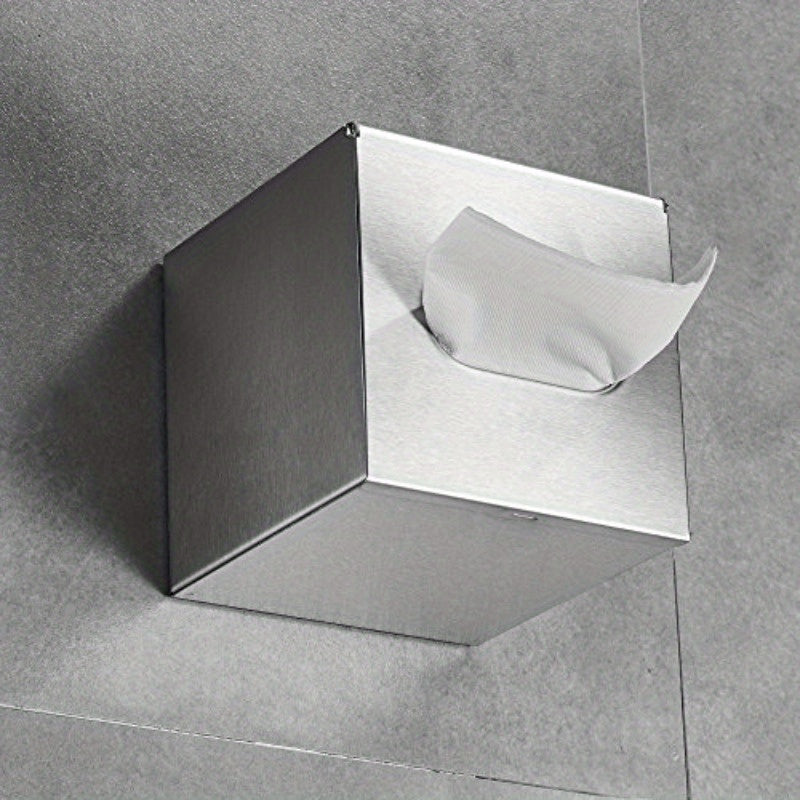 Square Tissue Box Cover Tissue Box Holder Napkin Holder Tissue Cube Box Decorative Holder for Bathroom Bedroom Office Dresser Nightstand Desk Tabletop 5X 5 X 5Stainless Steel Brushed Nickel