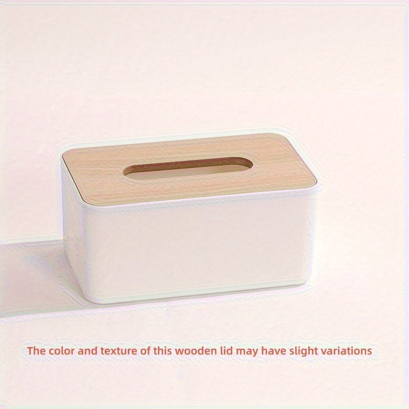 Wooden Tissue Holder Household Paper Towel Storage Box Removable Tissue Boxes for Office