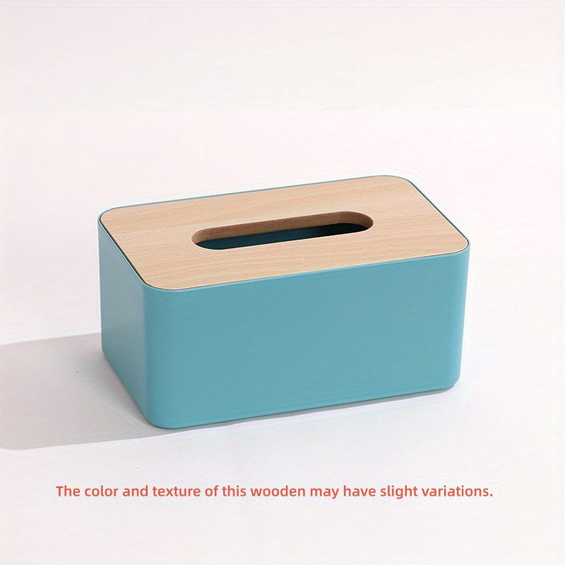 Wooden Tissue Holder Household Paper Towel Storage Box Removable Tissue Boxes for Office
