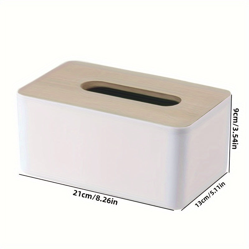 Wooden Tissue Holder Household Paper Towel Storage Box Removable Tissue Boxes for Office