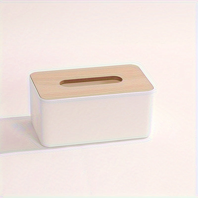 Wooden Tissue Holder Household Paper Towel Storage Box Removable Tissue Boxes for Office