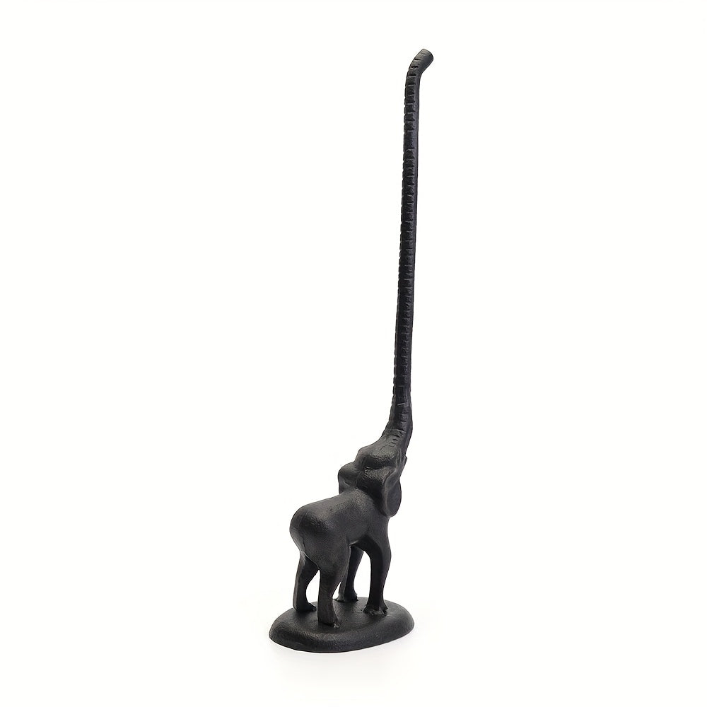 Vintage Cast Iron Elephant Tissue Holder - Rustic Metal Wall-Mounted Design with Floral Pattern, Perfect for Kitchen & Bathroom Decor, Elegant Home Accessory, Bathroom Decor And Accessories