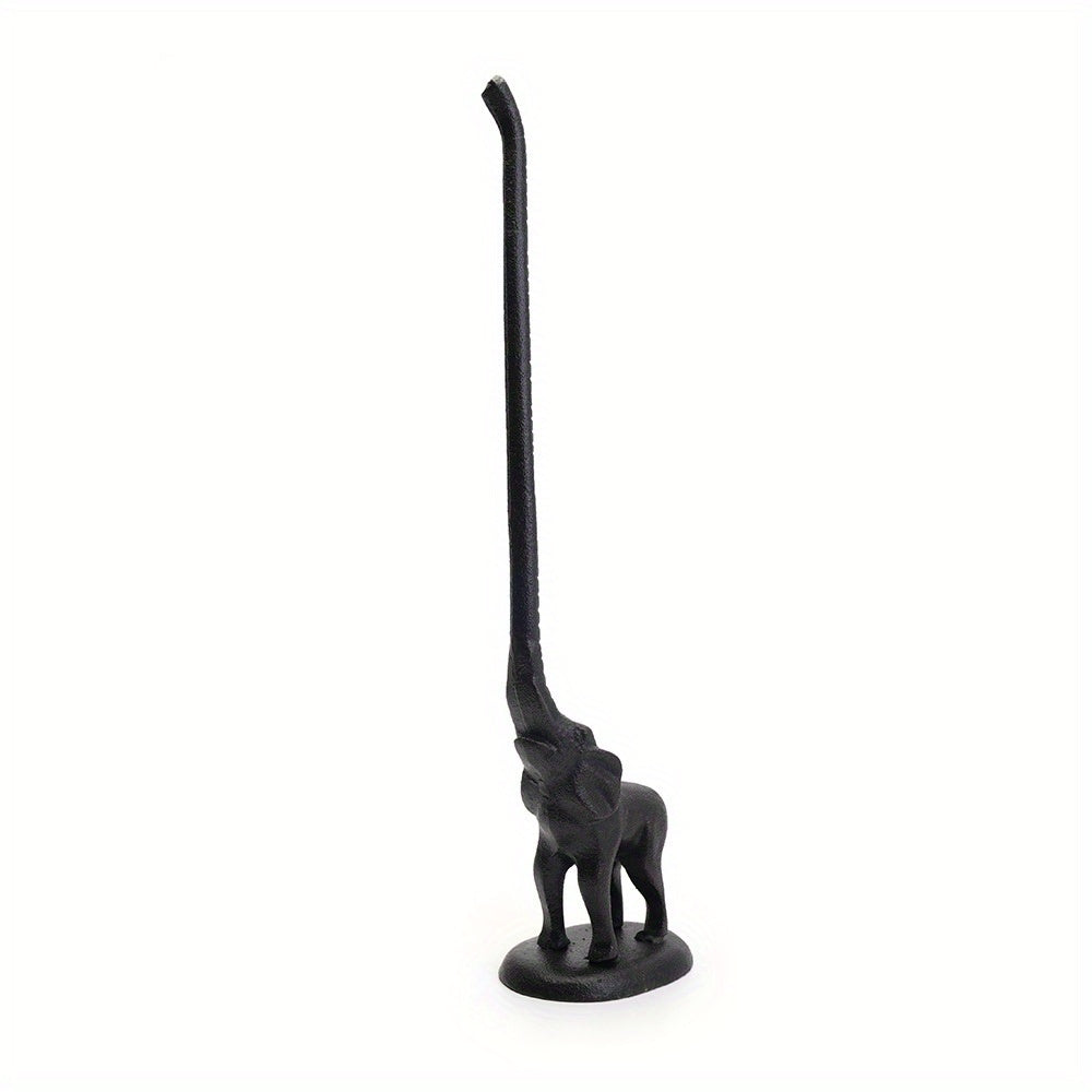 Vintage Cast Iron Elephant Tissue Holder - Rustic Metal Wall-Mounted Design with Floral Pattern, Perfect for Kitchen & Bathroom Decor, Elegant Home Accessory, Bathroom Decor And Accessories