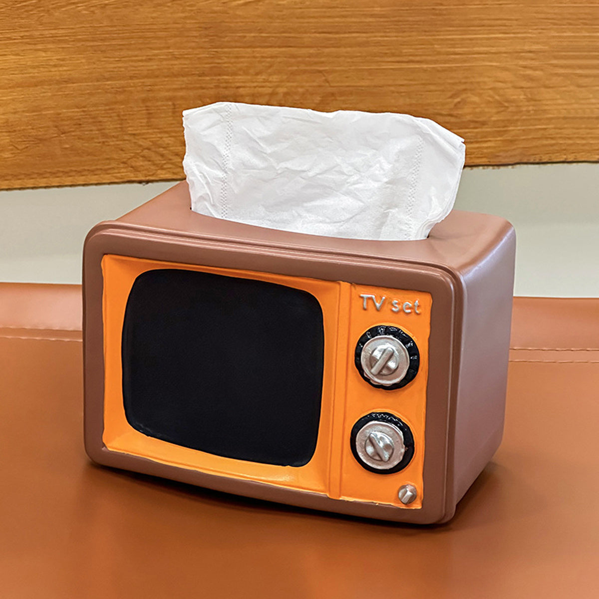 Vintage TV-Shaped Tissue Box with Clear Top Lid & Black Retro Design - Functional Resin Tissue Holder for Living Room, Coffee Table Decor, Bathroom - Nostalgic Home Accessory & Conversation Starter, Durable Storage Organizer for Tissues, Tissue Box