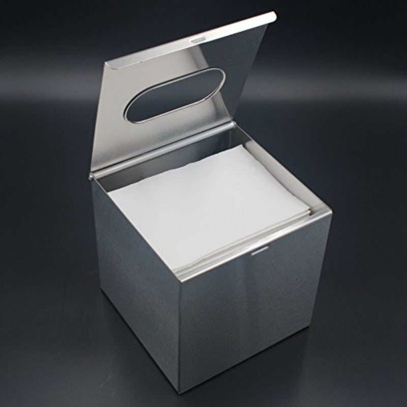 Square Tissue Box Cover Tissue Box Holder Napkin Holder Tissue Cube Box Decorative Holder for Bathroom Bedroom Office Dresser Nightstand Desk Tabletop 5X 5 X 5Stainless Steel Brushed Nickel