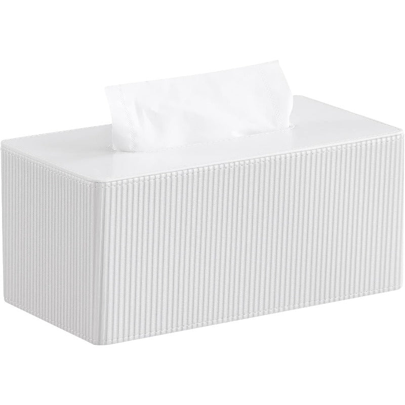 PU Leather Tissue Box Cover Rectangle with Magnetic Closure Modern Tissue Box Holder for Bathroom NightStands Livingroom Decorative Tissue Holder for 120 3Ply 160(2Ply) Tissue Box (White), Tissue Holder Bathroom, Decorative Tissue Box Holder, Tissue Box