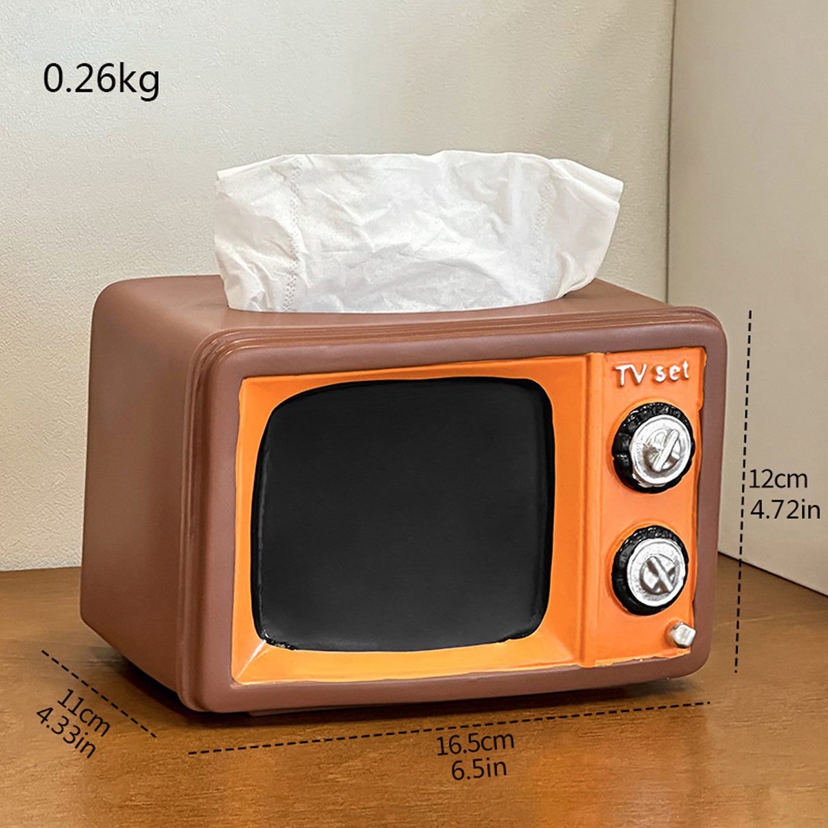Vintage TV-Shaped Tissue Box with Clear Top Lid & Black Retro Design - Functional Resin Tissue Holder for Living Room, Coffee Table Decor, Bathroom - Nostalgic Home Accessory & Conversation Starter, Durable Storage Organizer for Tissues, Tissue Box